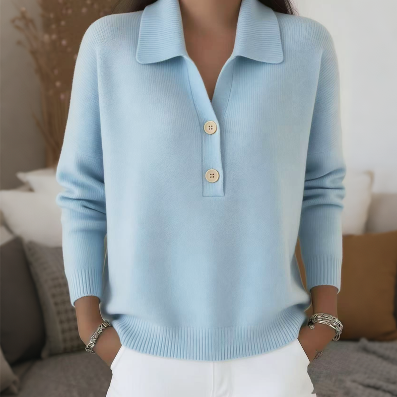 Alessia | Elegante jersey de punto con cuello de solapa para mujer