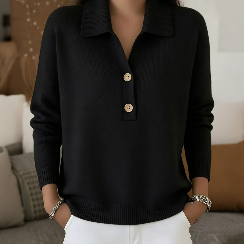 Alessia | Elegante jersey de punto con cuello de solapa para mujer