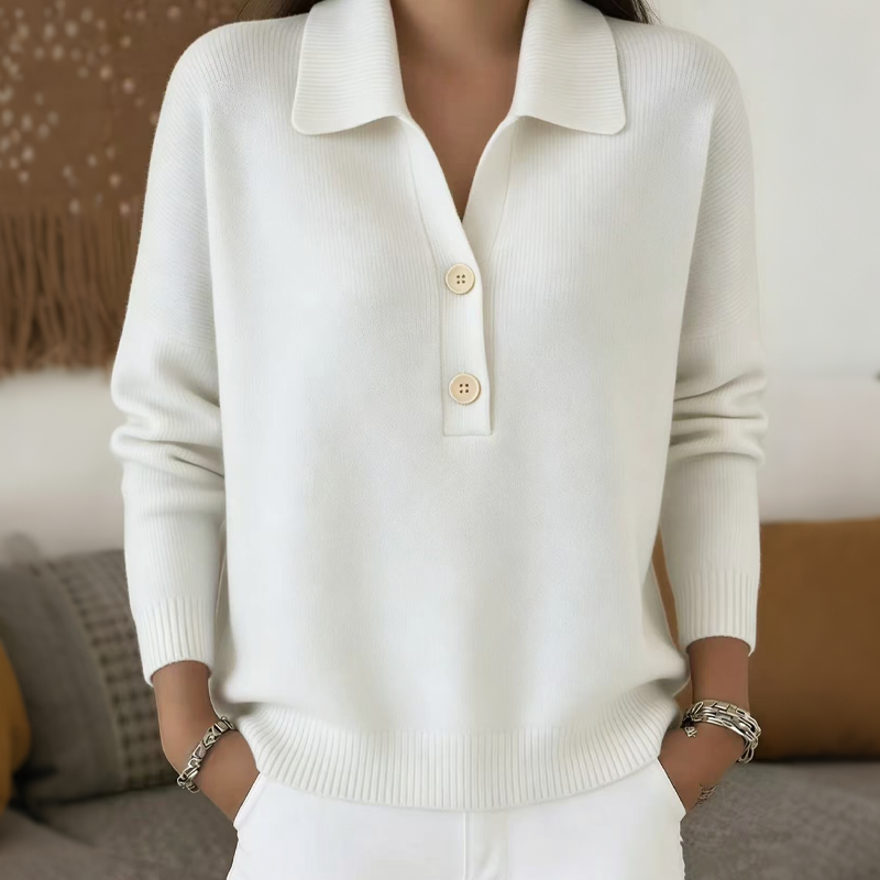 Alessia | Elegante jersey de punto con cuello de solapa para mujer