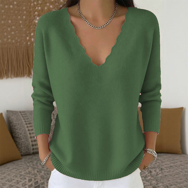Sorelle | Jersey de punto con escote en V de picos para mujer