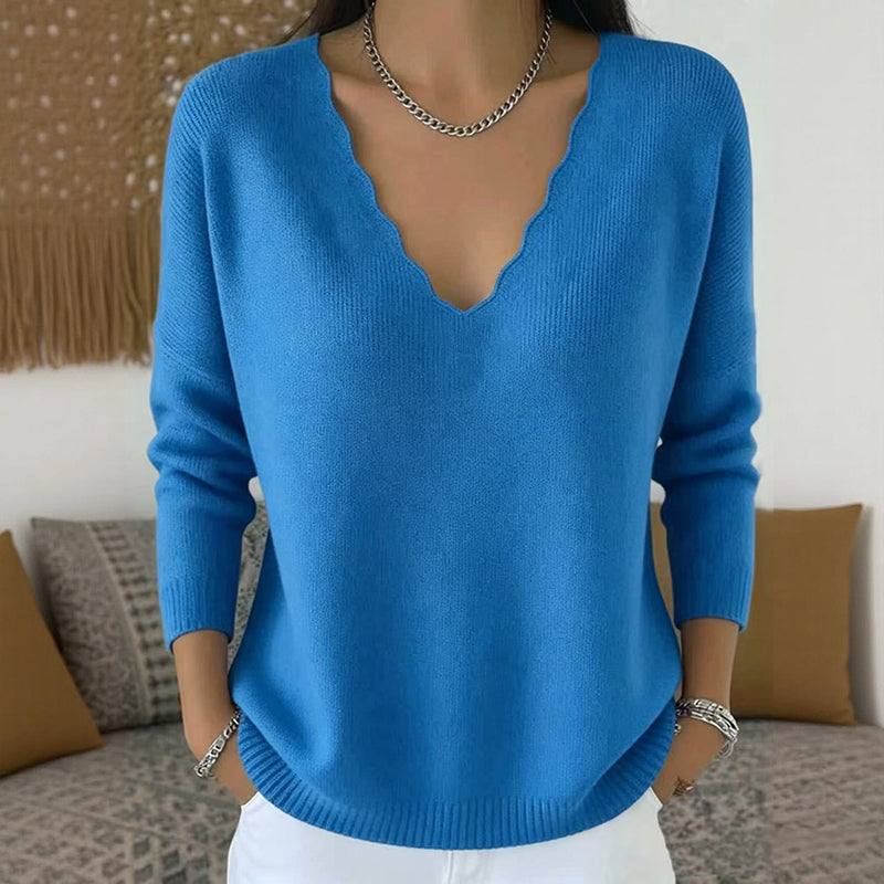 Sorelle | Jersey de punto con escote en V de picos para mujer