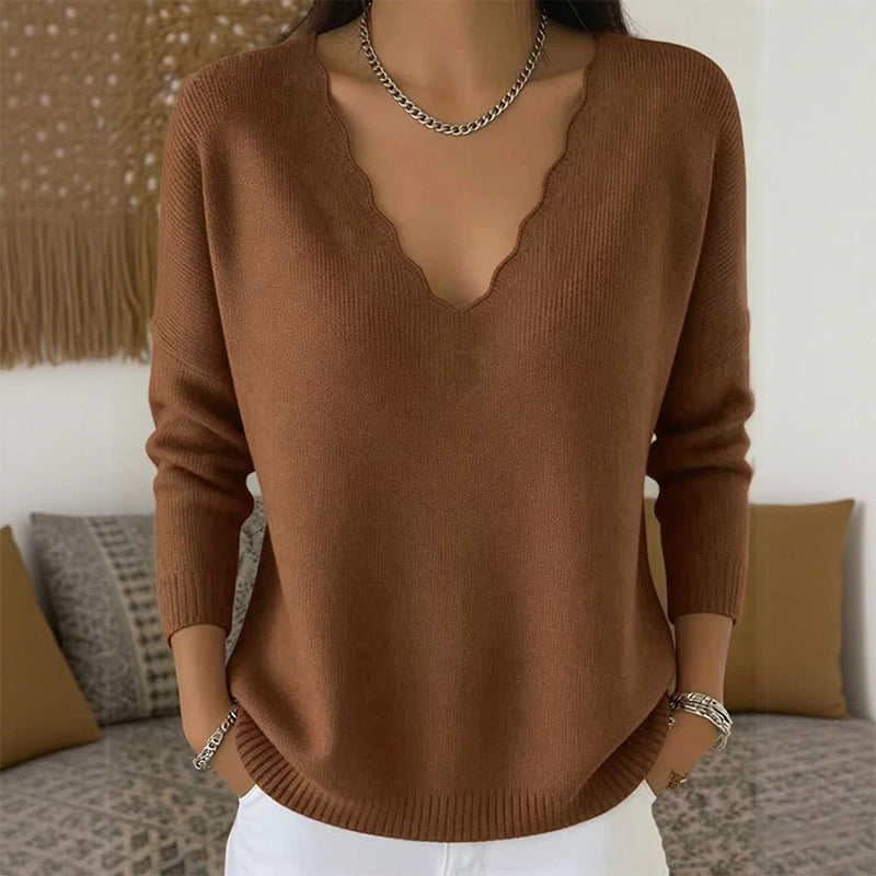 Sorelle | Jersey de punto con escote en V de picos para mujer