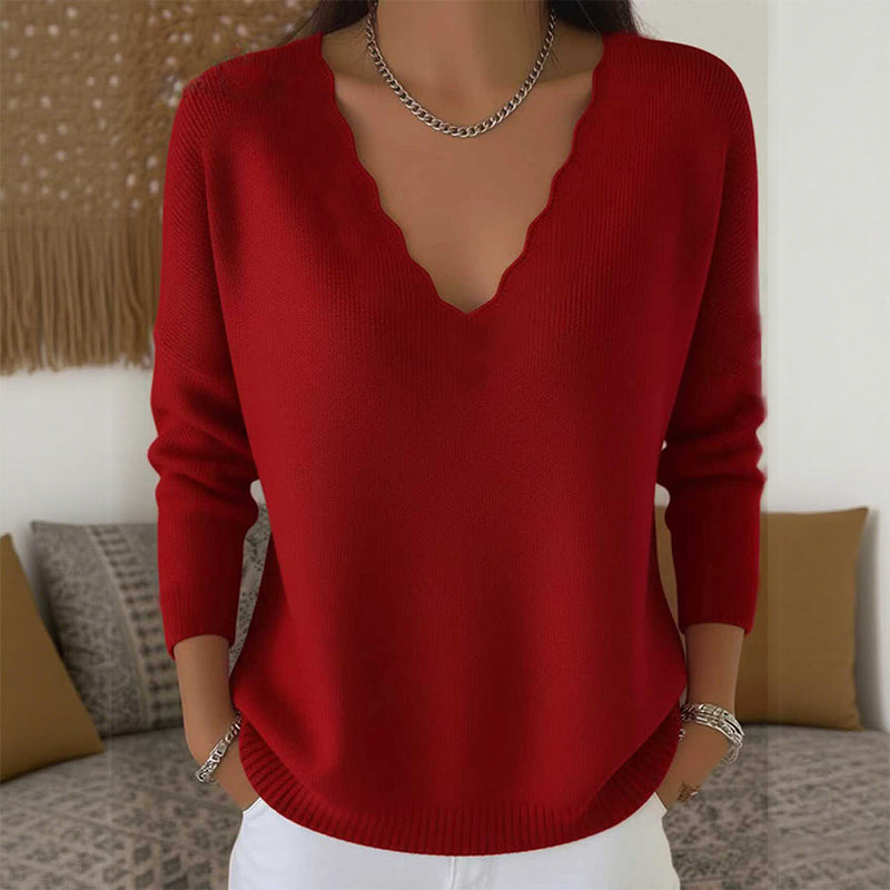 Sorelle | Jersey de punto con escote en V de picos para mujer
