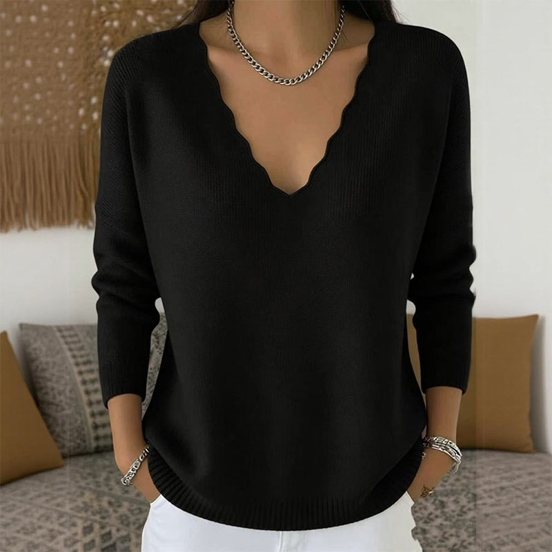 Sorelle | Jersey de punto con escote en V de picos para mujer
