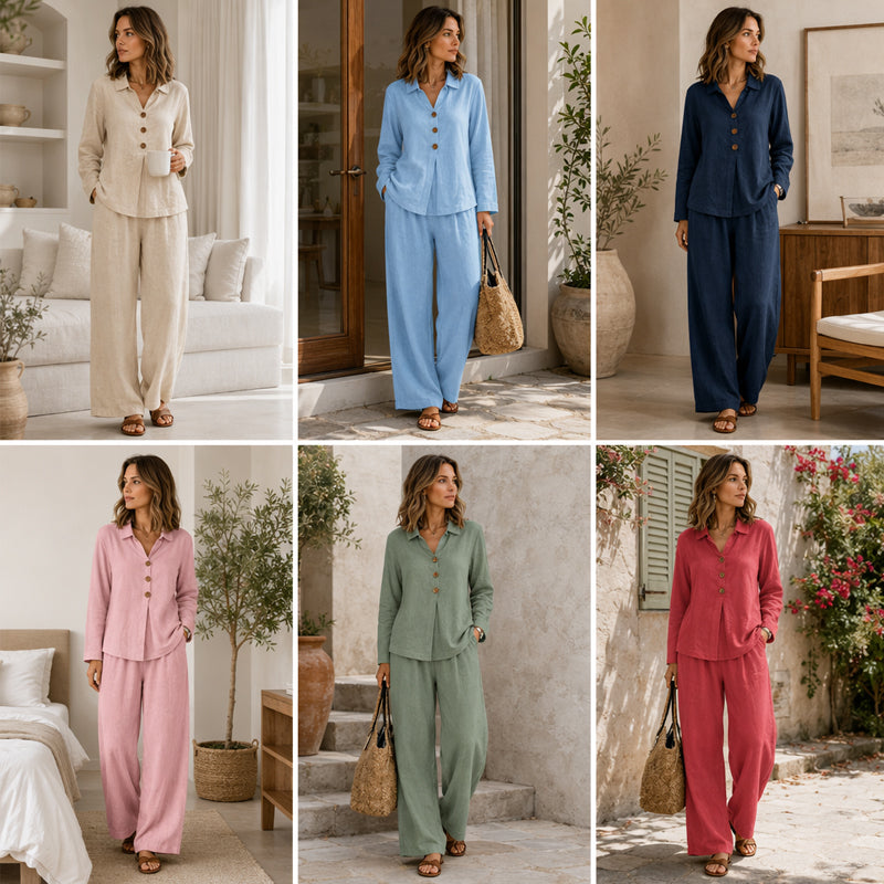 Pilar | Conjunto de dos piezas con pantalón y corte relajado – suave y versátil