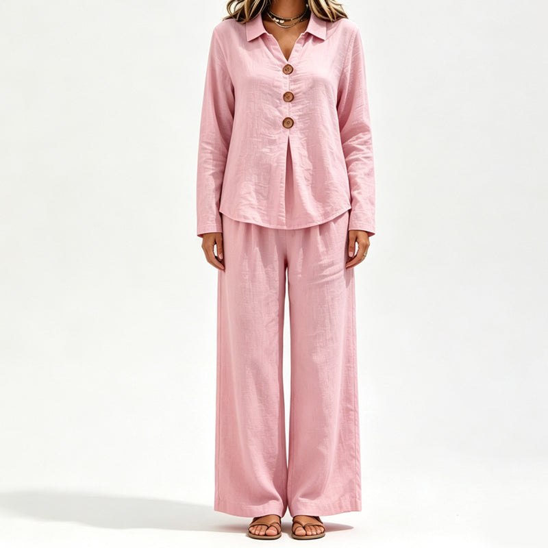 Pilar | Conjunto de dos piezas con pantalón y corte relajado – suave y versátil