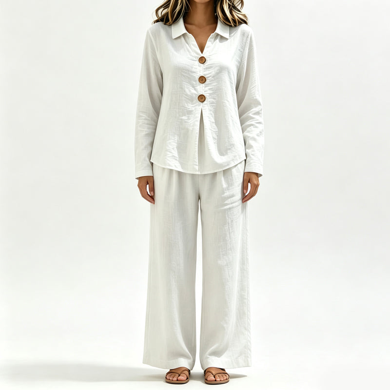 Pilar | Conjunto de dos piezas con pantalón y corte relajado – suave y versátil