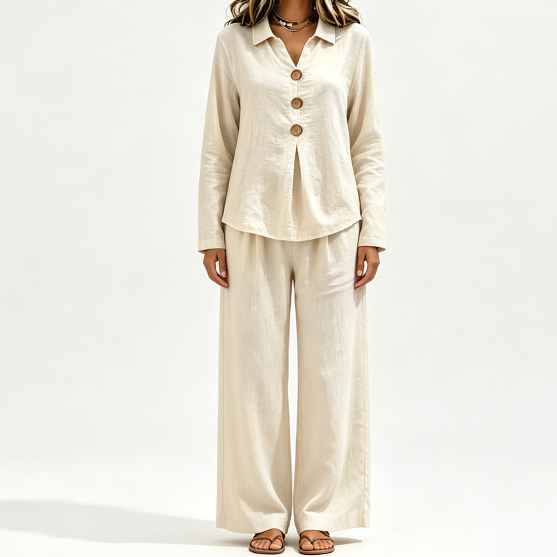 Pilar | Conjunto de dos piezas con pantalón y corte relajado – suave y versátil