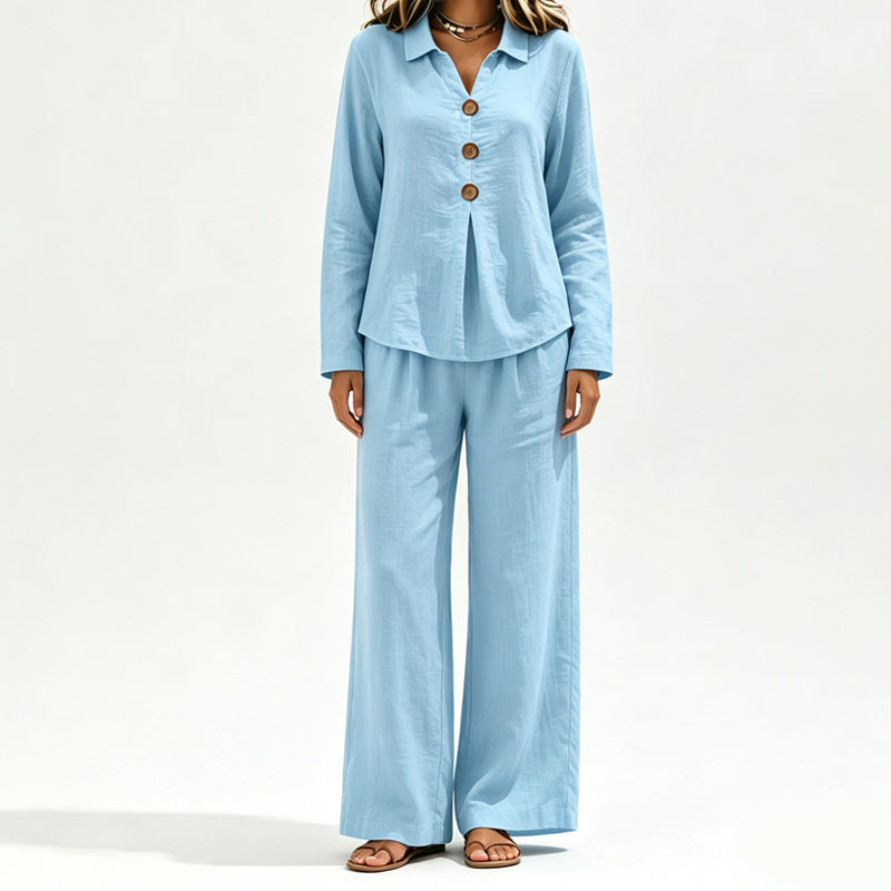 Pilar | Conjunto de dos piezas con pantalón y corte relajado – suave y versátil