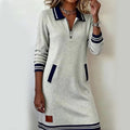 Idoia | Vestido de manga larga con cuello.