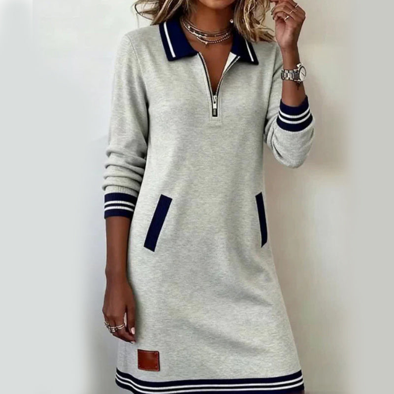 Idoia | Vestido de manga larga con cuello.