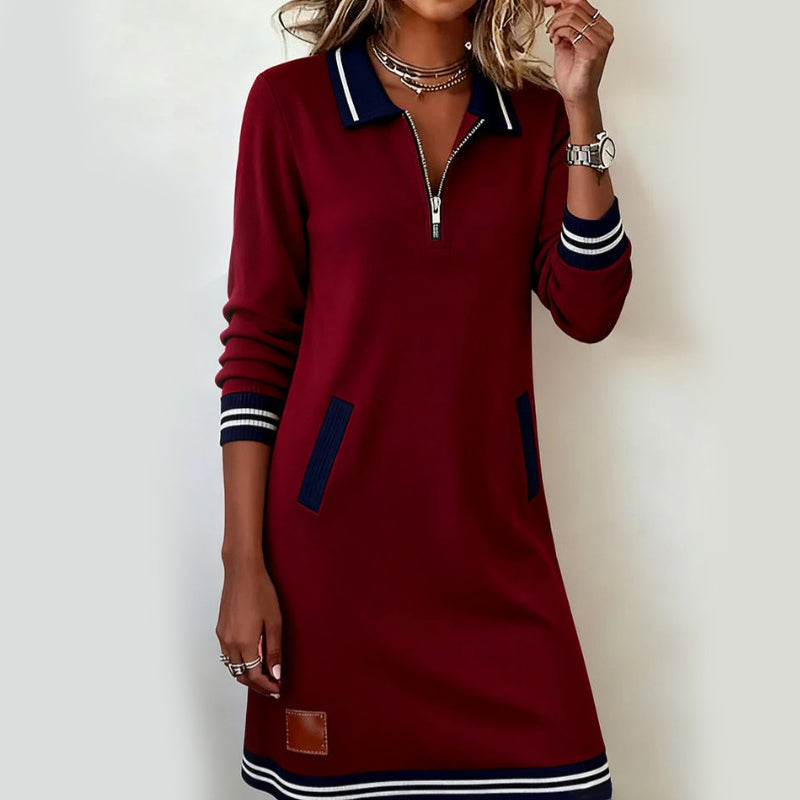 Idoia | Vestido de manga larga con cuello.