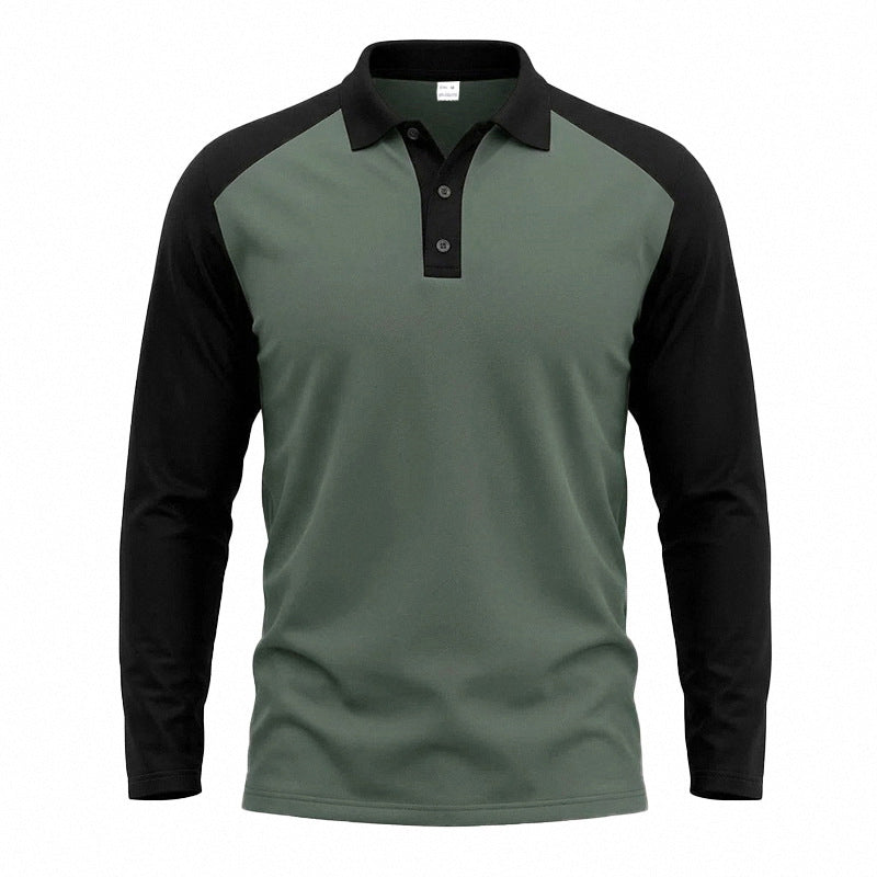 Elio |  Camisa de Manga Larga con solapa de golf para hombre.