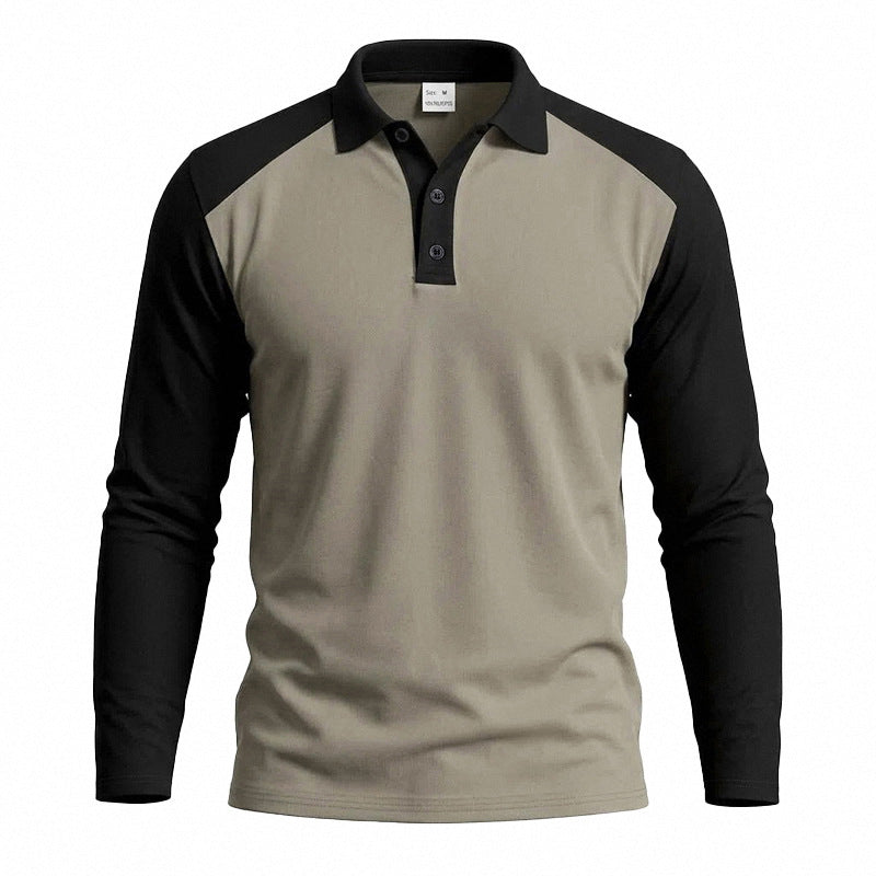 Elio |  Camisa de Manga Larga con solapa de golf para hombre.