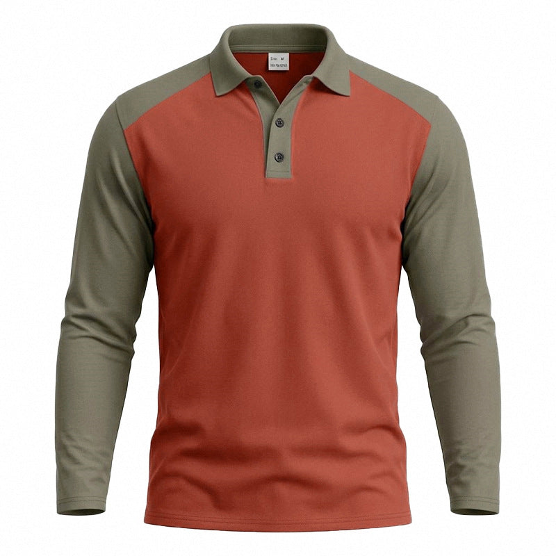 Elio |  Camisa de Manga Larga con solapa de golf para hombre.
