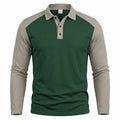 Elio |  Camisa de Manga Larga con solapa de golf para hombre.