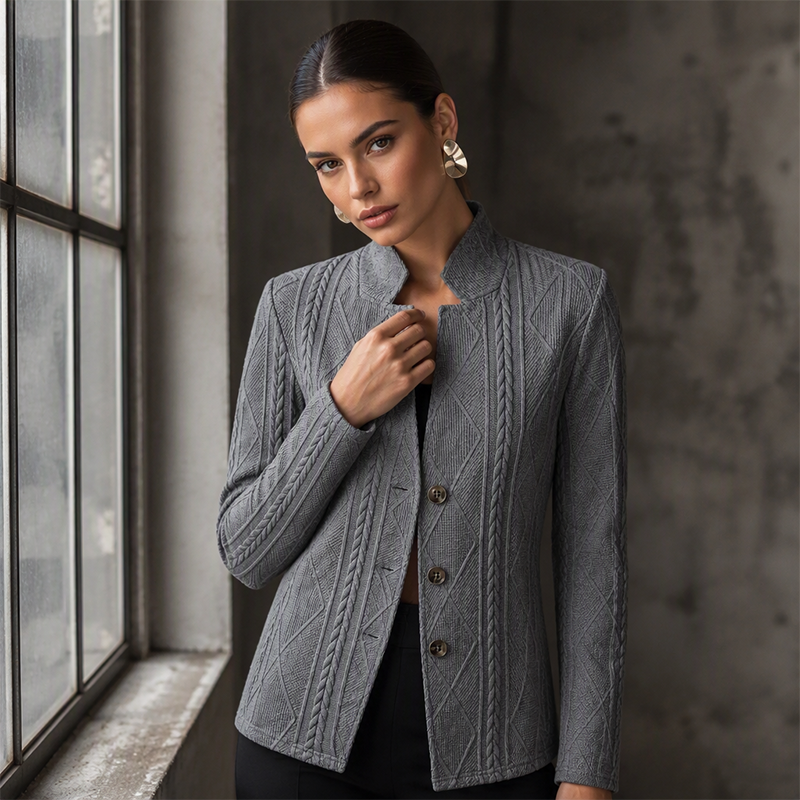 Lía | Blazer Estructurado con Cuello Mao para Mujer – Perfecto para la Oficina