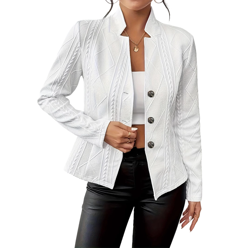 Lía | Blazer Estructurado con Cuello Mao para Mujer – Perfecto para la Oficina
