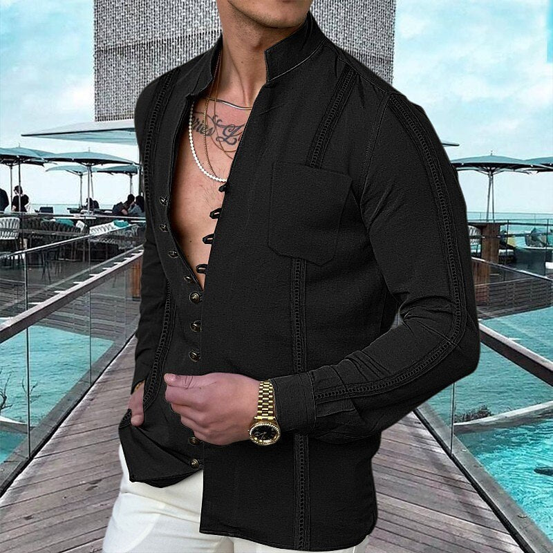 Kael |  Camisa de manga larga de lino para hombre con botones