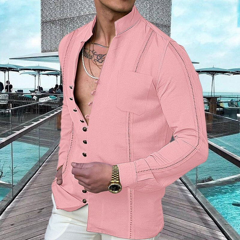 Kael |  Camisa de manga larga de lino para hombre con botones