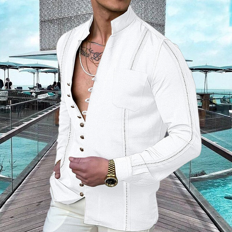 Kael |  Camisa de manga larga de lino para hombre con botones