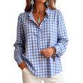 Adela | Blusa Casual de Manga Larga a Cuadros con Volantes para Mujer