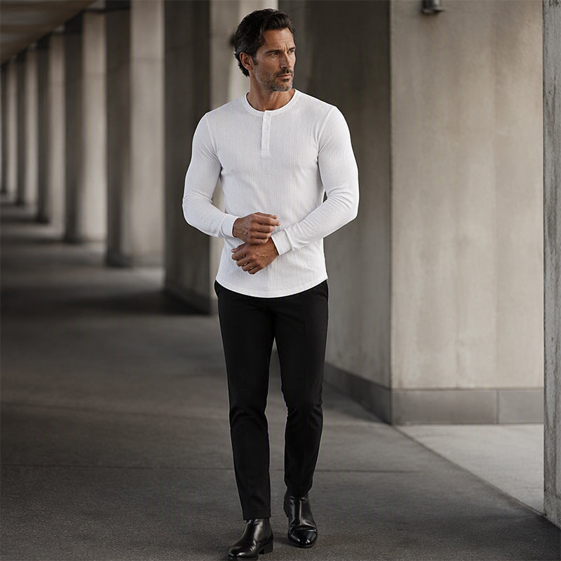 Nero | Camiseta Henley slim fit para hombre