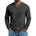 Enzo |  Camiseta de punto waffle con escote en V y corte slim para hombre