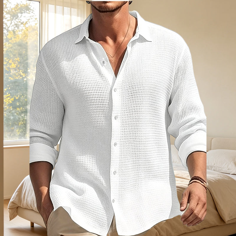 Dante |  Camisa casual transpirable de tejido waffle para hombre