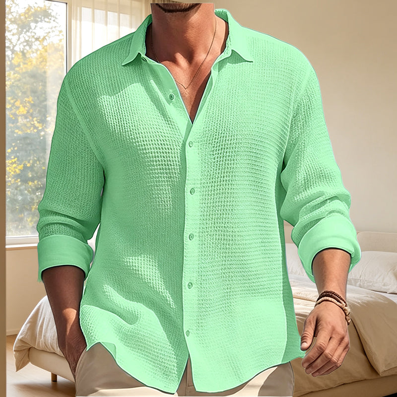 Dante |  Camisa casual transpirable de tejido waffle para hombre