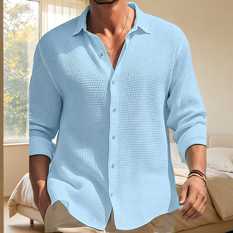 Dante |  Camisa casual transpirable de tejido waffle para hombre