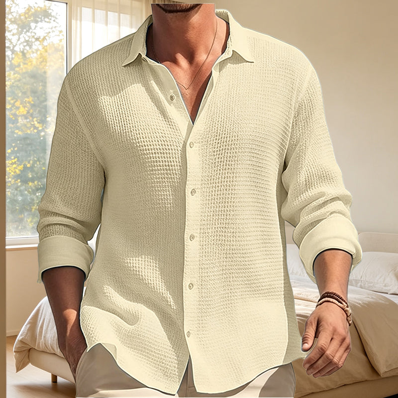 Dante |  Camisa casual transpirable de tejido waffle para hombre