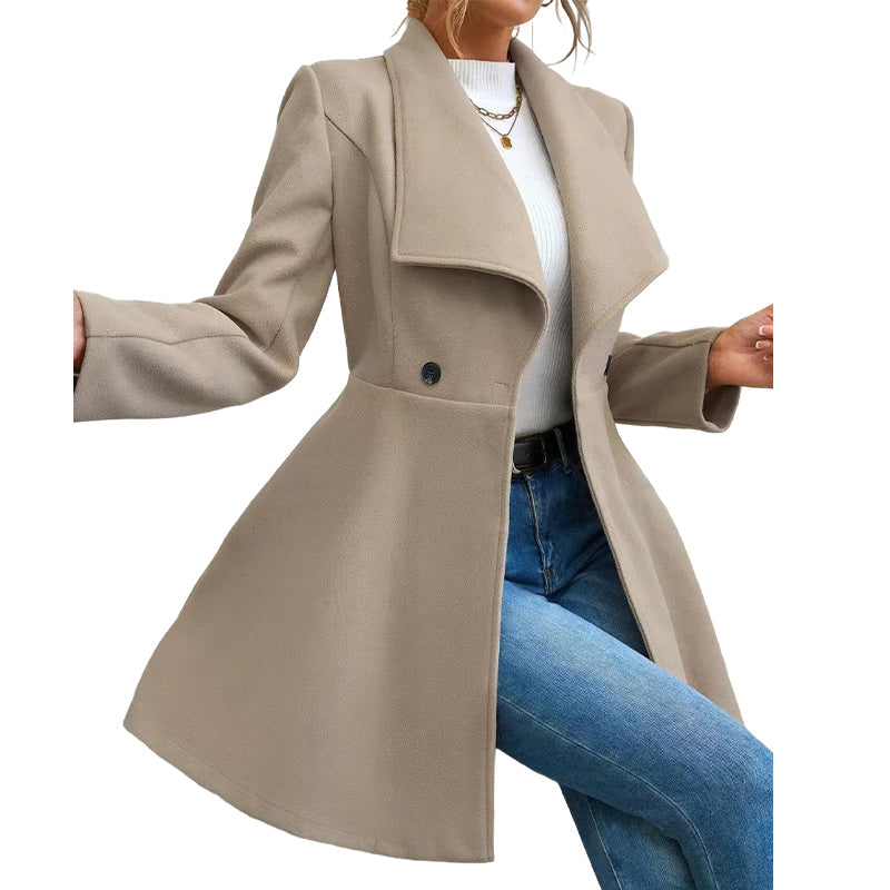 Aveline | Elegante abrigo de mujer entallado con cuello de solapa
