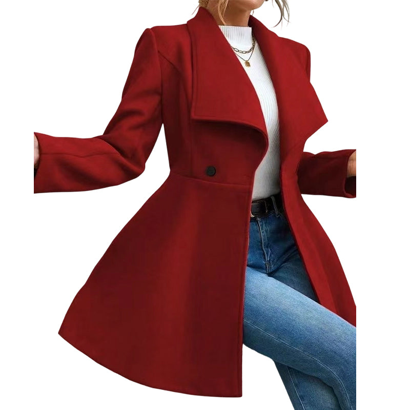 Aveline | Elegante abrigo de mujer entallado con cuello de solapa