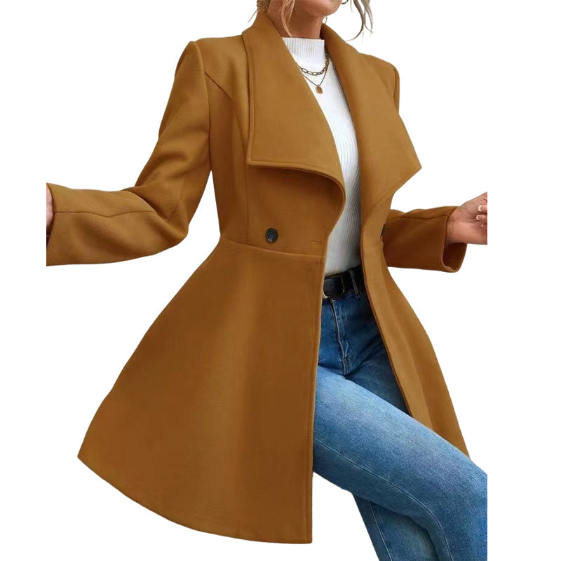 Aveline | Elegante abrigo de mujer entallado con cuello de solapa