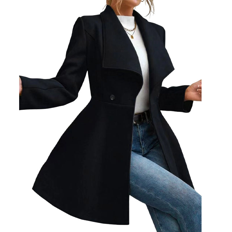 Aveline | Elegante abrigo de mujer entallado con cuello de solapa