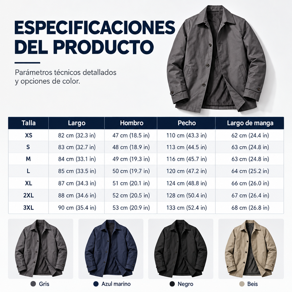 Mateo|Gabardina impermeable de media longitud para hombre