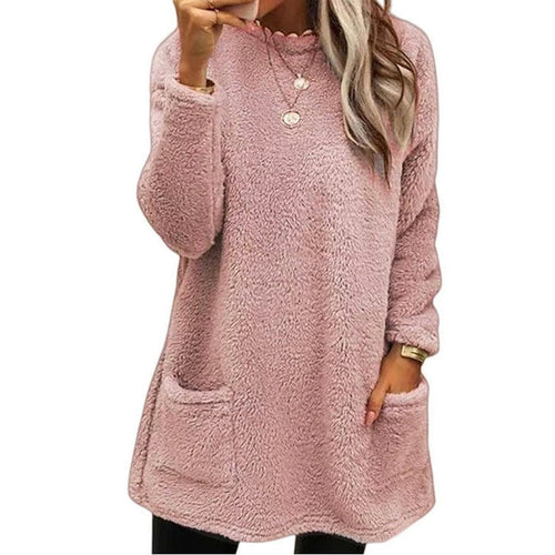 Adela | Camiseta cálida de mujer de manga larga y cuello redondo