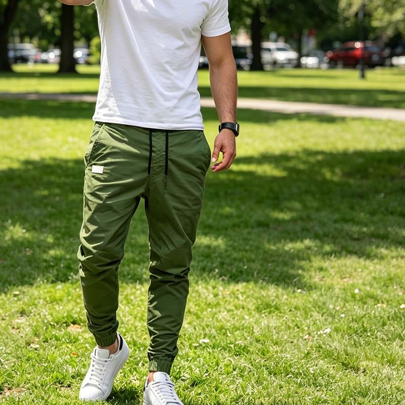 Pantalón jogger casual con cordón para hombre