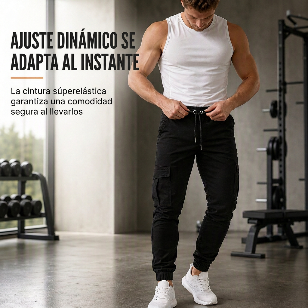 Luis | Pantalón jogger cargo liso para hombre