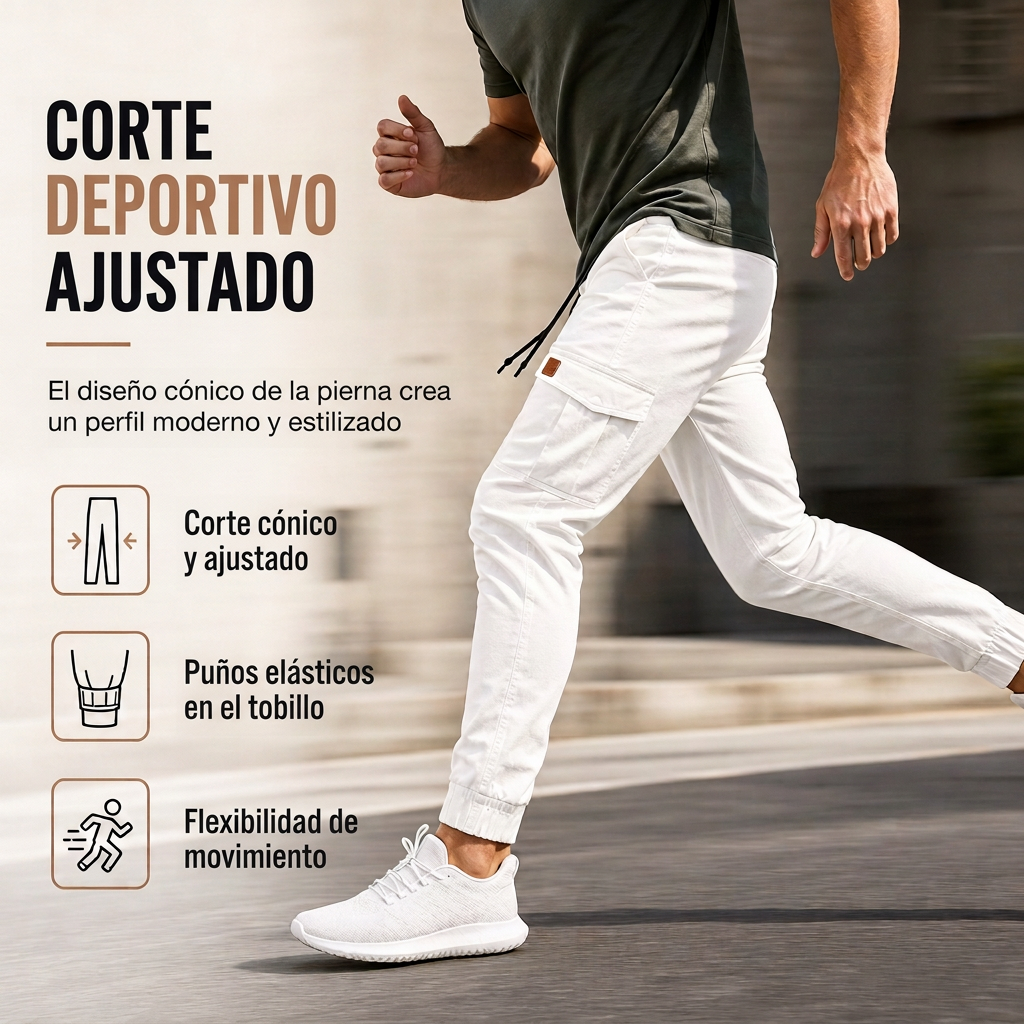 Luis | Pantalón jogger cargo liso para hombre
