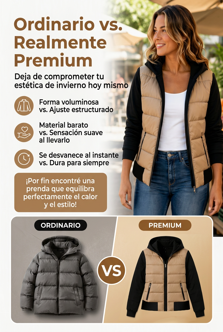 Chaqueta acolchada con capucha para mujer