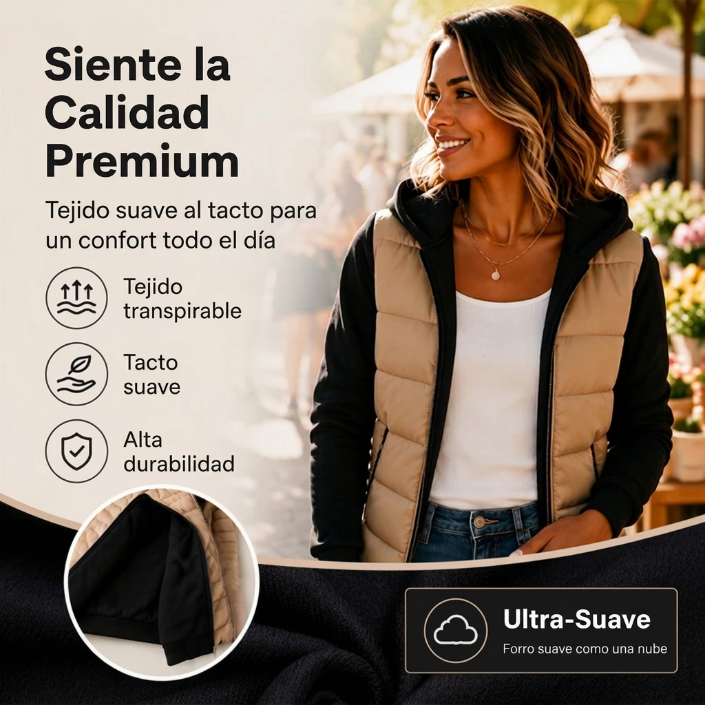 Chaqueta acolchada con capucha para mujer