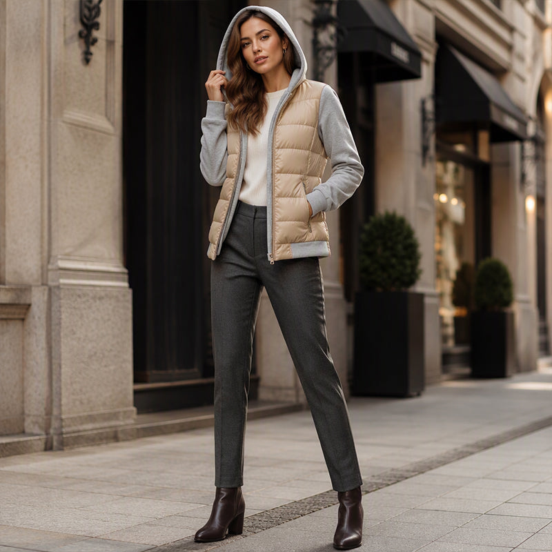 Chaqueta acolchada con capucha para mujer