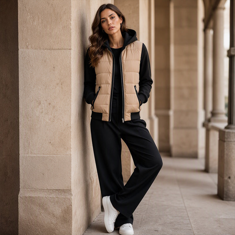 Chaqueta acolchada con capucha para mujer