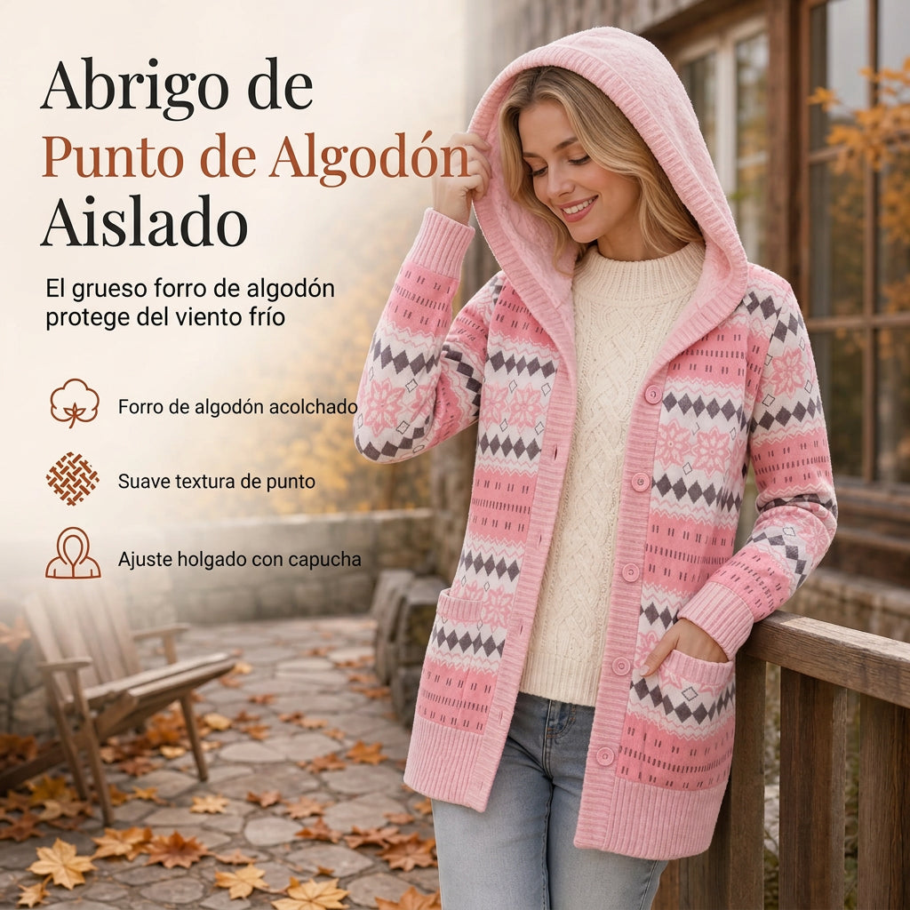 Melisa | Cárdigan de punto con capucha y forro de felpa para mujer