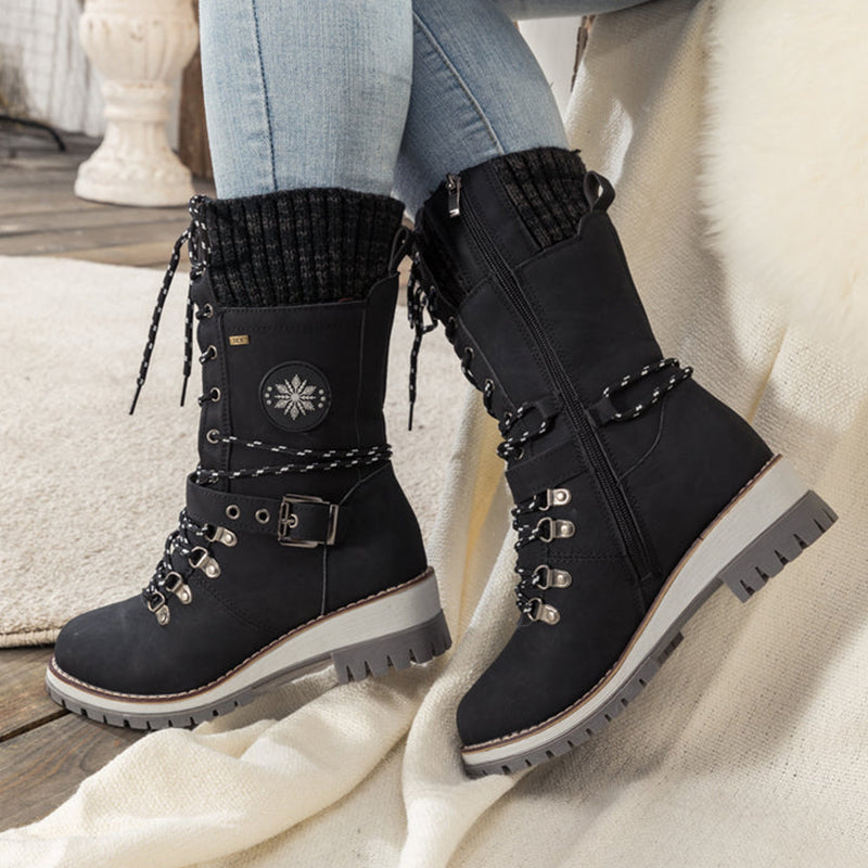 Botas de nieve impermeables hasta la rodilla para mujer