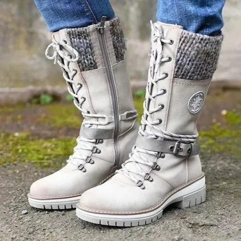 Botas de nieve impermeables hasta la rodilla para mujer