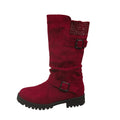 Botas de caña media holgadas para mujer — color rojo
