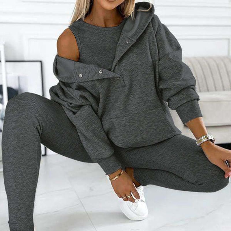 Conjunto deportivo de tres piezas para mujer, vista 4